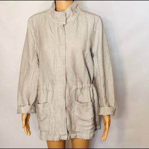 Carlson Linen Jacket Black & White Stripe Blazer